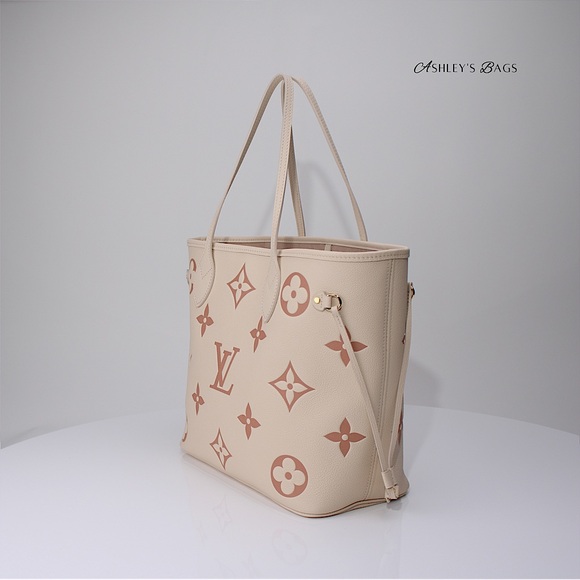 Louis Vuitton MM Neverfull Monogram Empreinte Giant In Crème Rose Trianon Pink - Picture 4 of 15